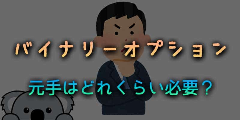 バイナリーオプションの元手はどれくらい必要なのか